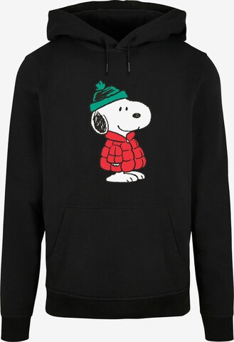 Merchcode Sweatshirt 'Peanuts Snoopy Dressed Up' in Black: front