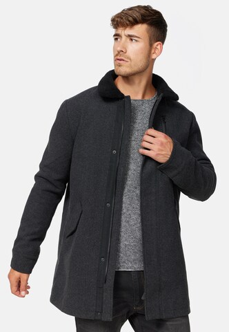 INDICODE JEANS Between-Seasons Coat in Black: front