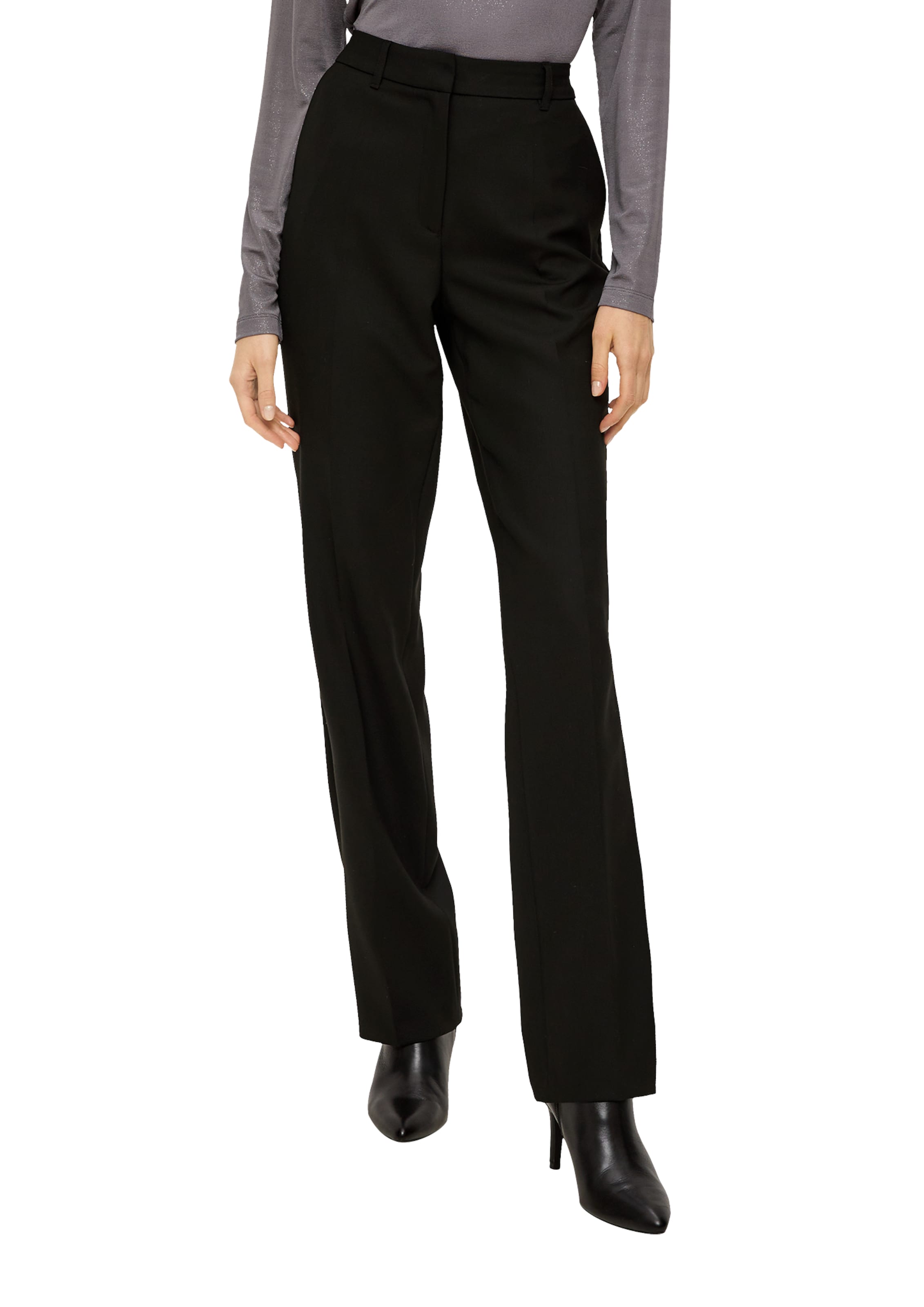 s.Oliver BLACK LABEL Regular Hose in Schwarz: Vorderseite