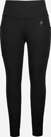 Ulla Popken Skinny Sportbroek in Zwart: voorkant