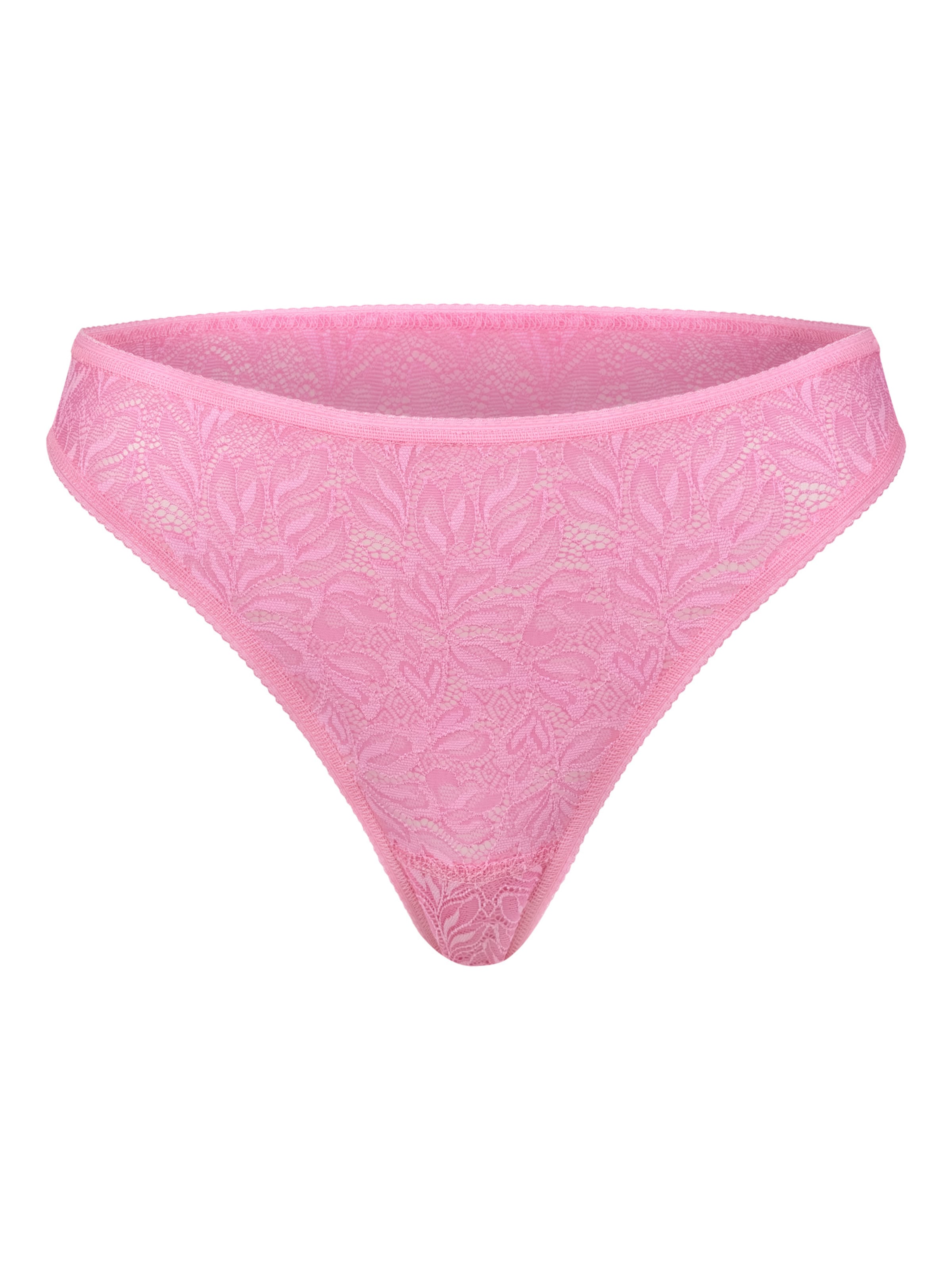 Erlich Textil - Tanga 'Iconic Lace' em rosa: frente