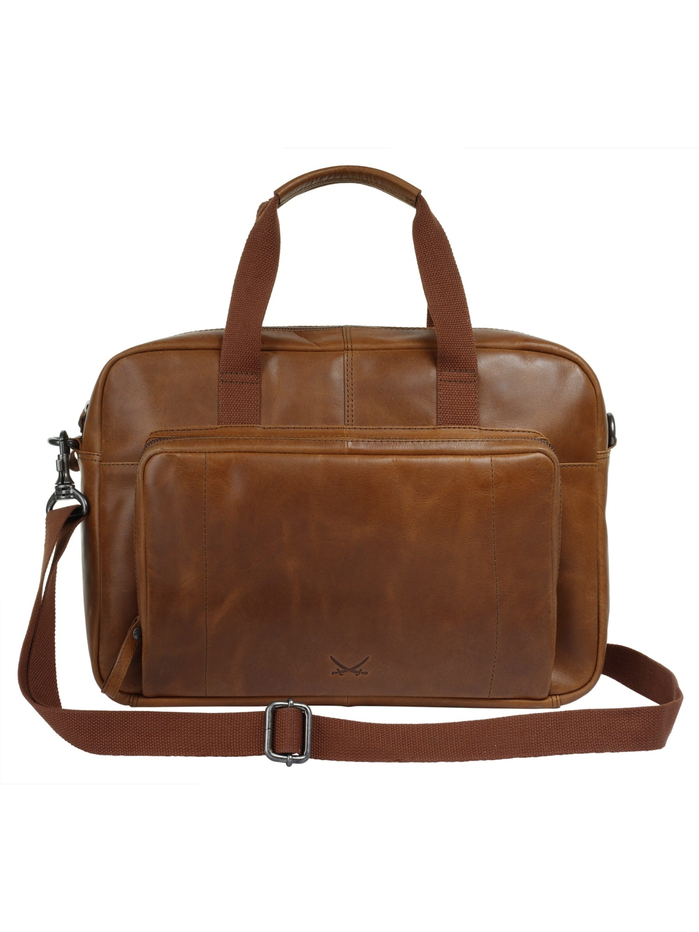 SANSIBAR Briefcase 'BUSINESS BAG, BLACK' in Brown: front