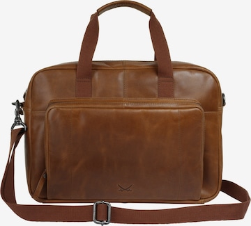 Mallette 'BUSINESS BAG, BLACK' SANSIBAR en marron : devant