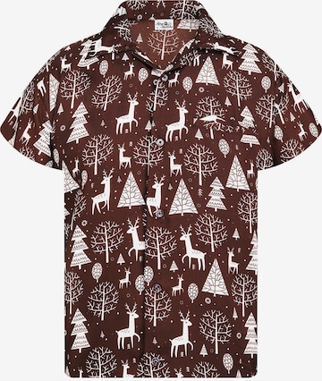 King Kameha Button Up Shirt 'Christmas Reindeer' in : front