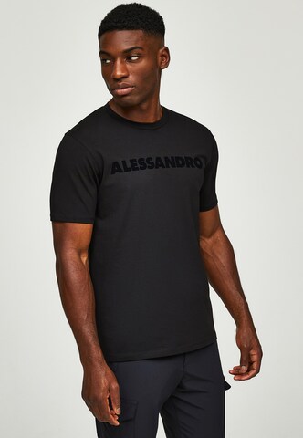 Alessandro Zavetti - Camisa 'Marconi' em preto