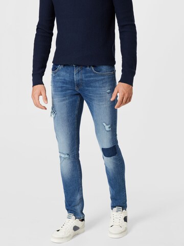 Coupe slim Jean 'Piers' TOM TAILOR DENIM en bleu : devant