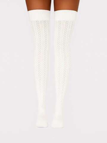 Lycille Over the Knee Socks in White