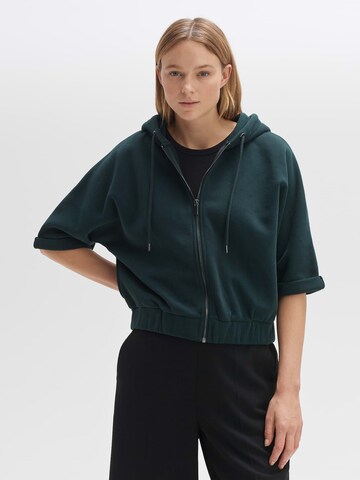 OPUS Sweatvest 'Gadora' in Groen: voorkant