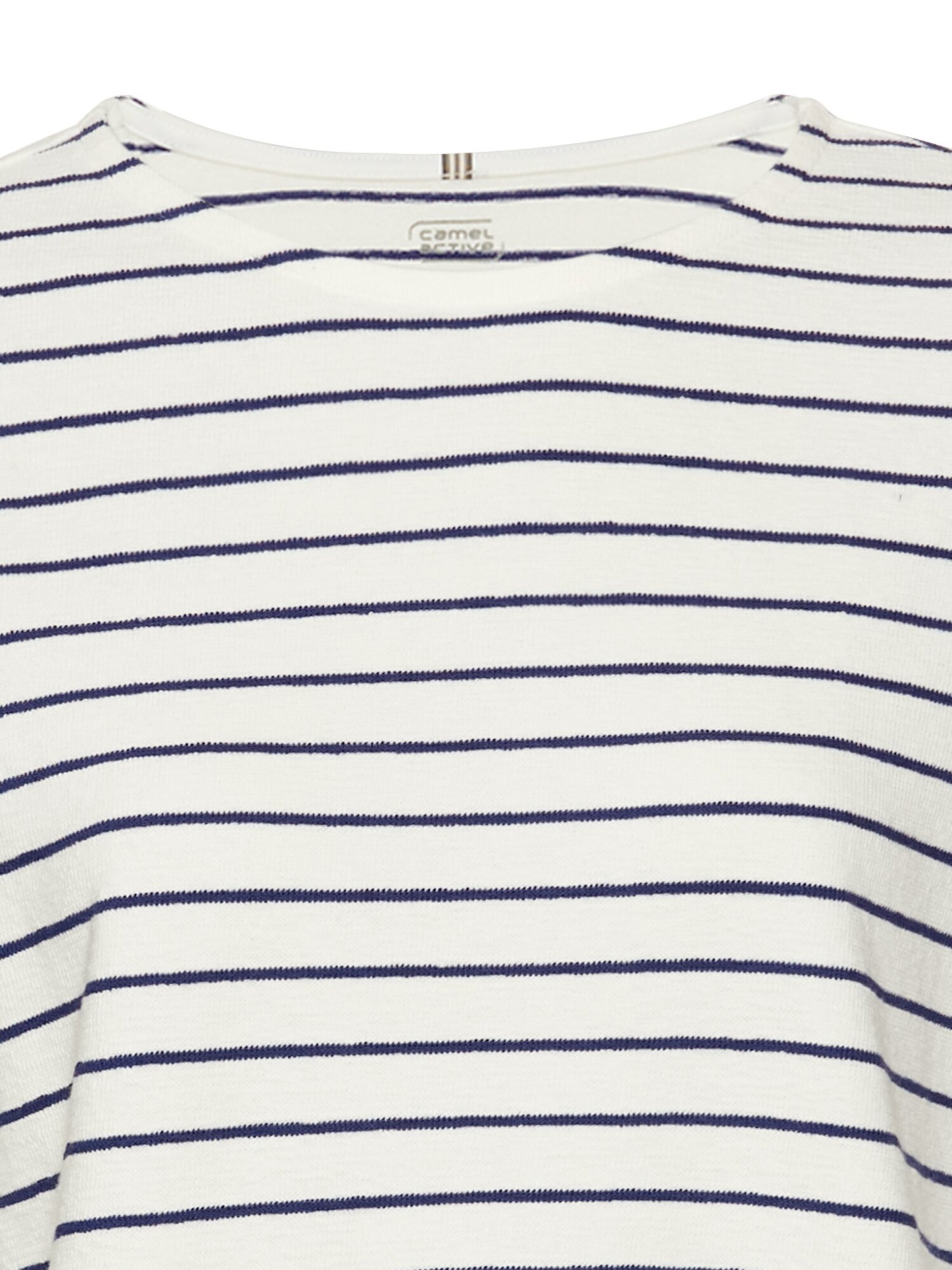 CAMEL ACTIVE Gestreiftes Langarmshirt aus reiner Baumwolle in Weiß