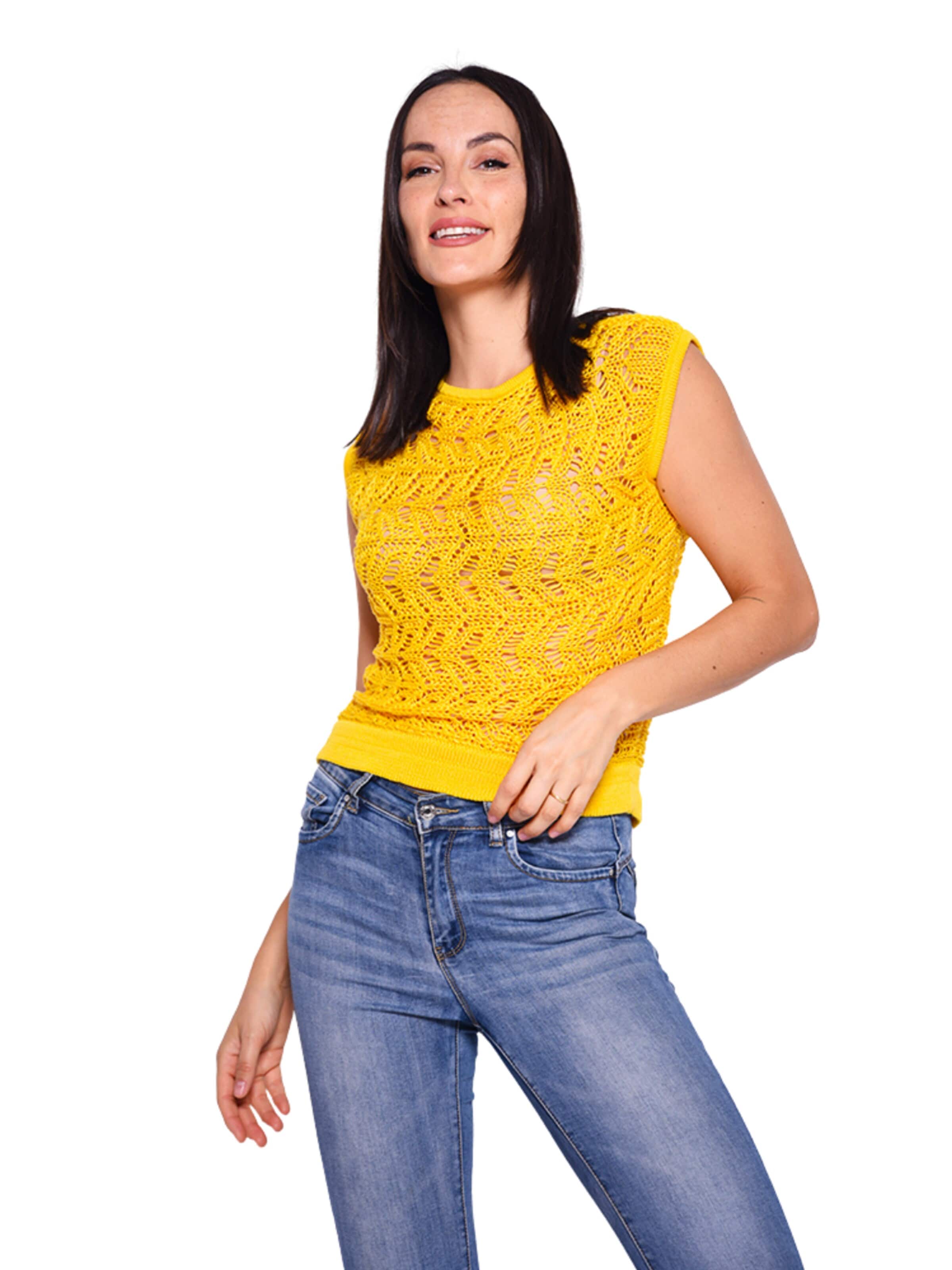 Süel knitwear - Top de punto 'Narcissus' en amarillo