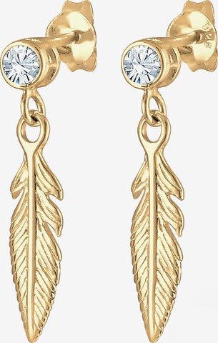 ELLI Earrings 'Feder, Solitär-Ohrring' in Gold