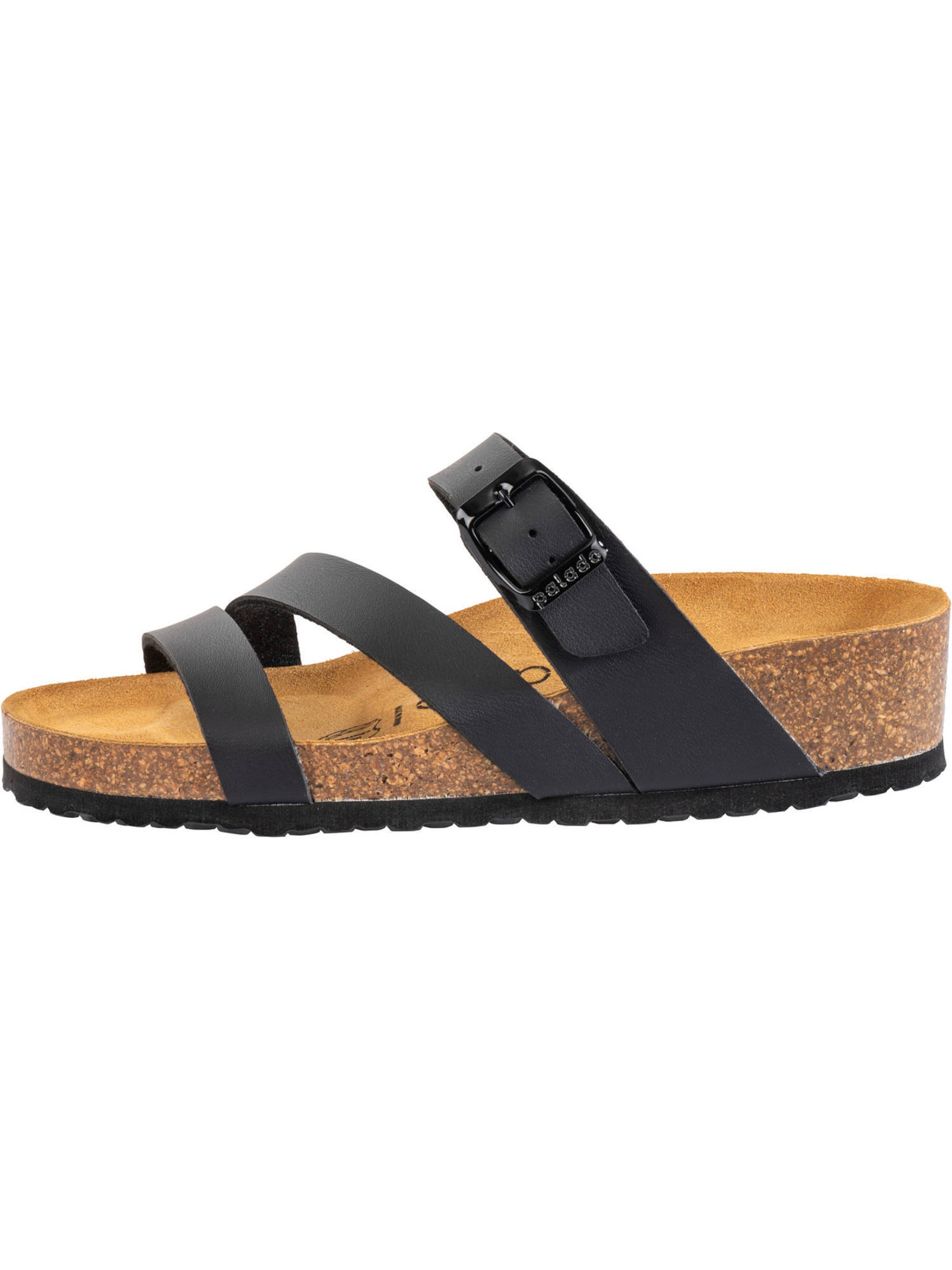 Palado Pantolette 'Chios' in Schwarz: Vorderseite