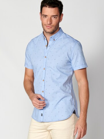 KOROSHI Regular fit Button Up Shirt in Blue