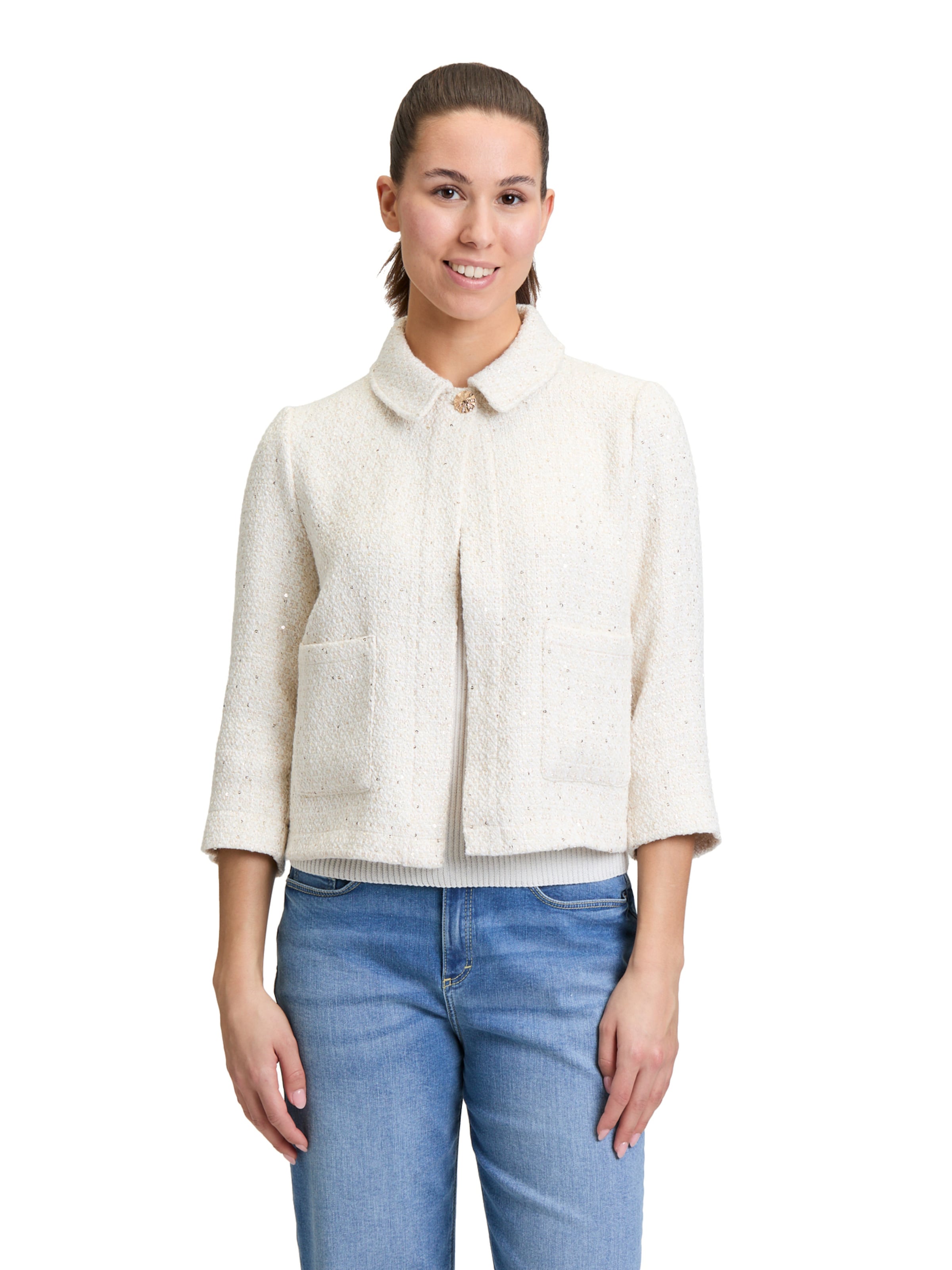 Cartoon Blazer in Beige: front