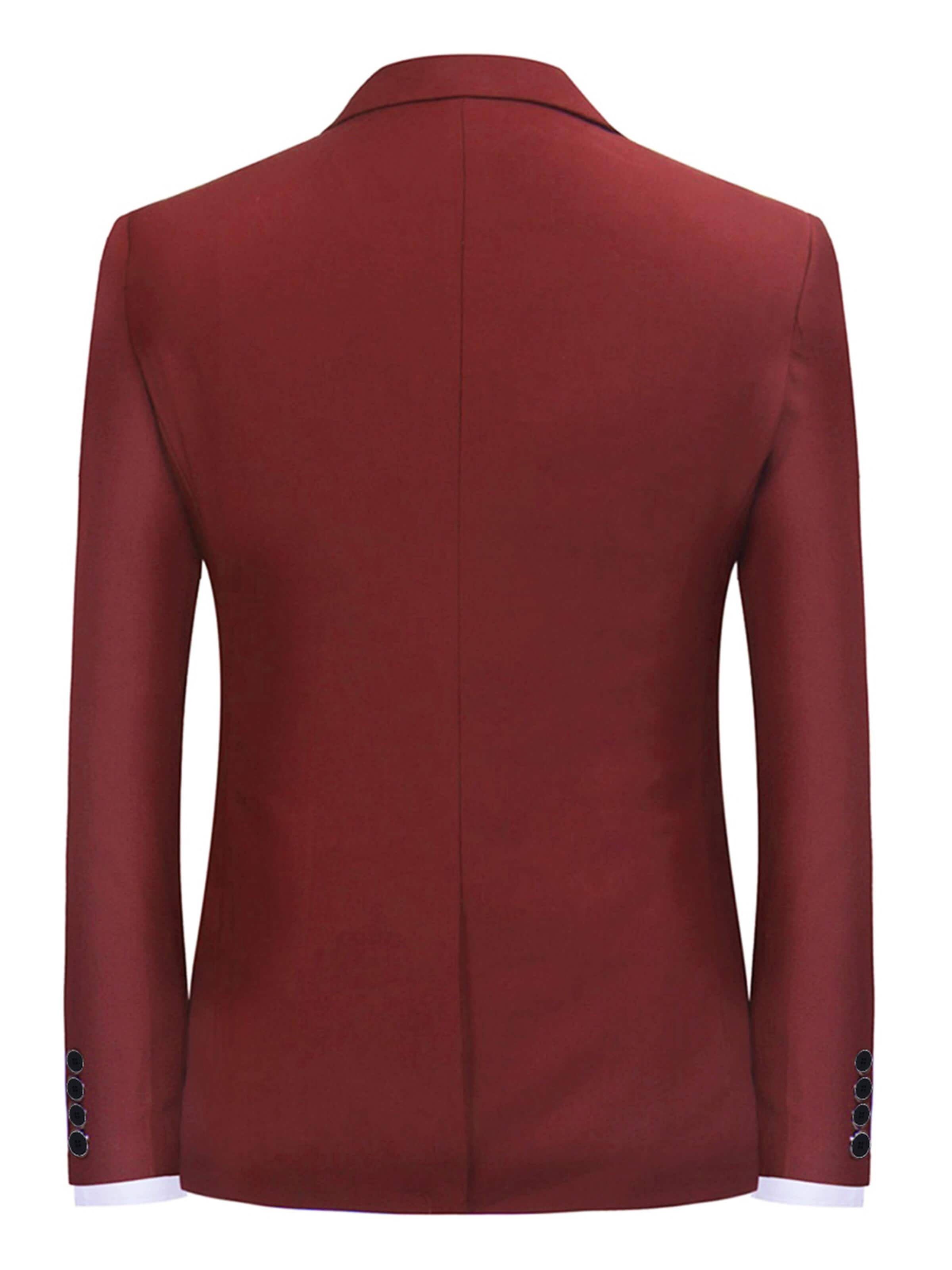 YOUTHUP Slim fit Suit Jacket 'Prägung' in Red