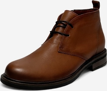 Bottes à lacets Lorévine en marron : devant