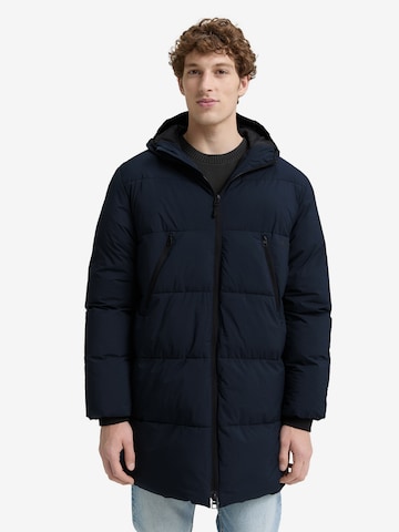 TOM TAILOR DENIM Pitkä talvitakki värissä sininen: etupuoli