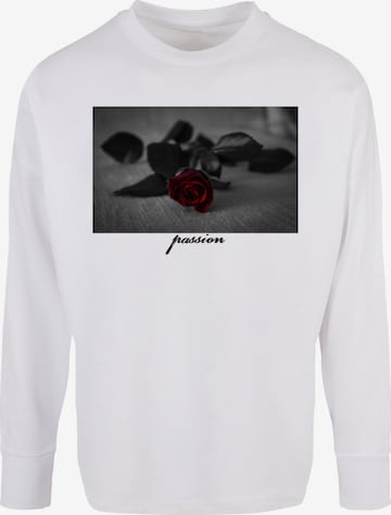 Mister Tee Shirt 'Passion Rose' in Wit: voorkant