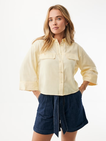MEXX Blus 'Boxy Popeline' i gul: framsida