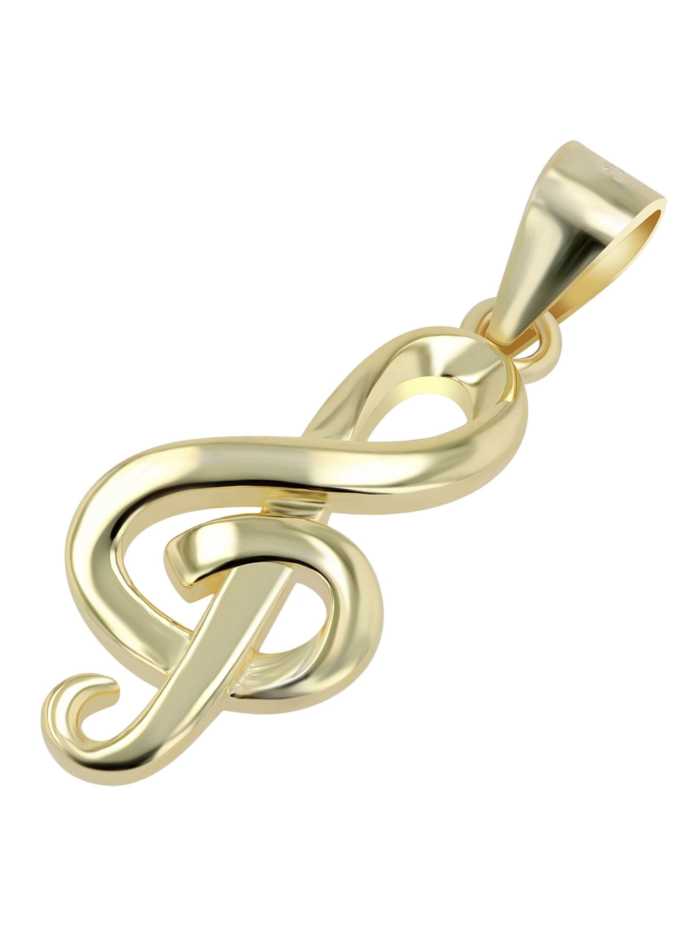 Akzent Pendant '"Liva" aus 925 Sterlingsilber, rhodiniert, langlebig' in Gold: front
