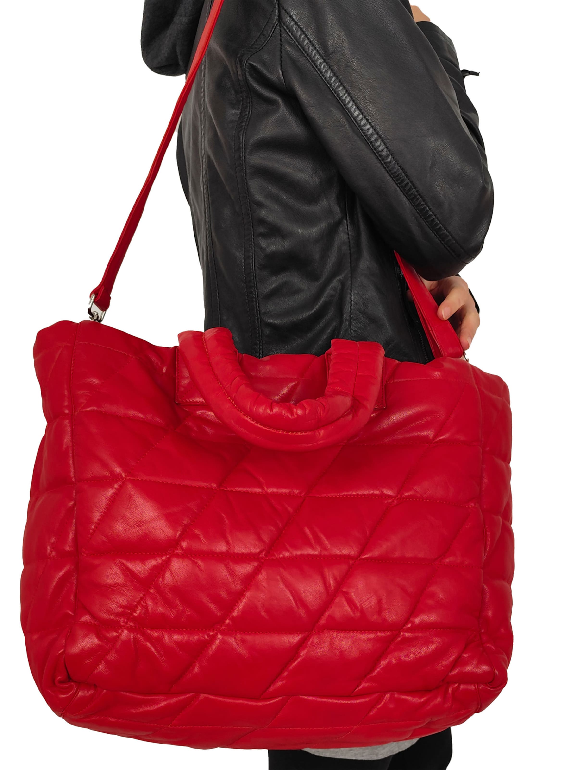 Lederjacken24 Shopper 'Sorala'‌‌‌‌‌ in Rot