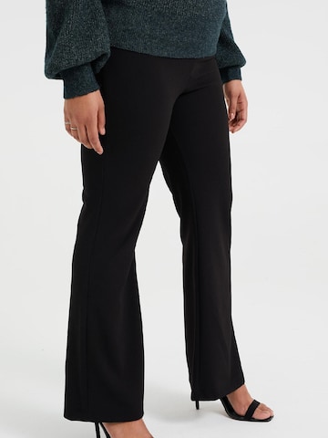 WE Fashion Flared Pants in Black: front