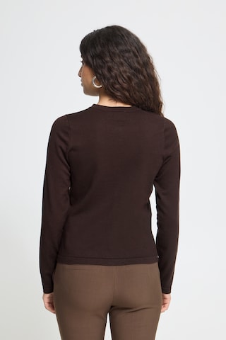 ICHI Knit cardigan 'IHLULS' in Brown