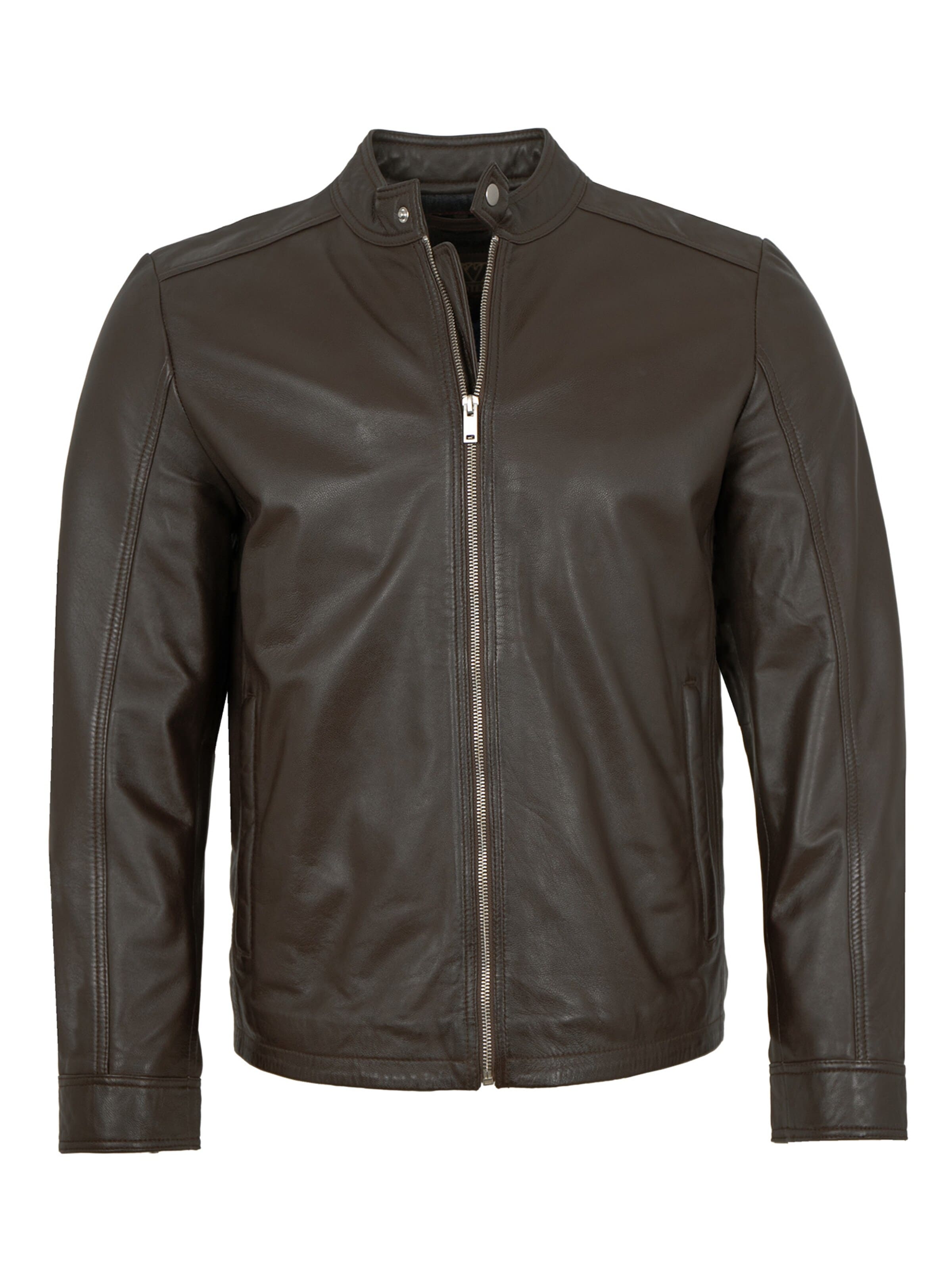 EXZ By Existenz Between-Season Jacket 'Arnie' in Brown: front