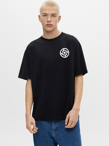 T-Shirt Pull&Bear en noir : devant