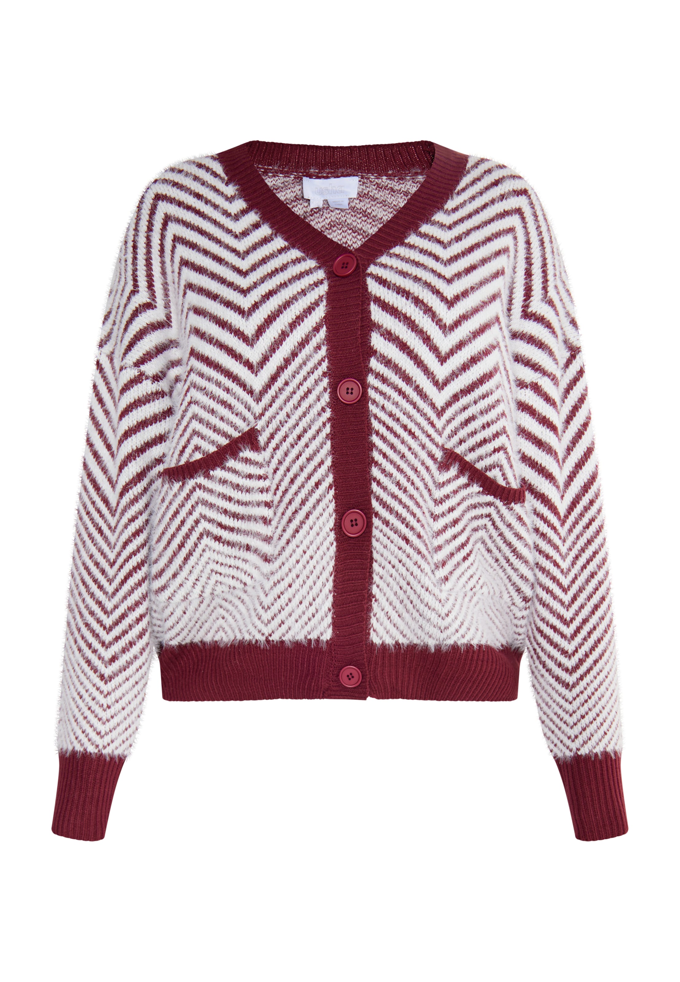 Cardigan 'Pryam' usha WHITE LABEL en rouge : devant