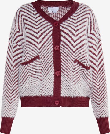 Cardigan 'Pryam' usha WHITE LABEL en rouge : devant