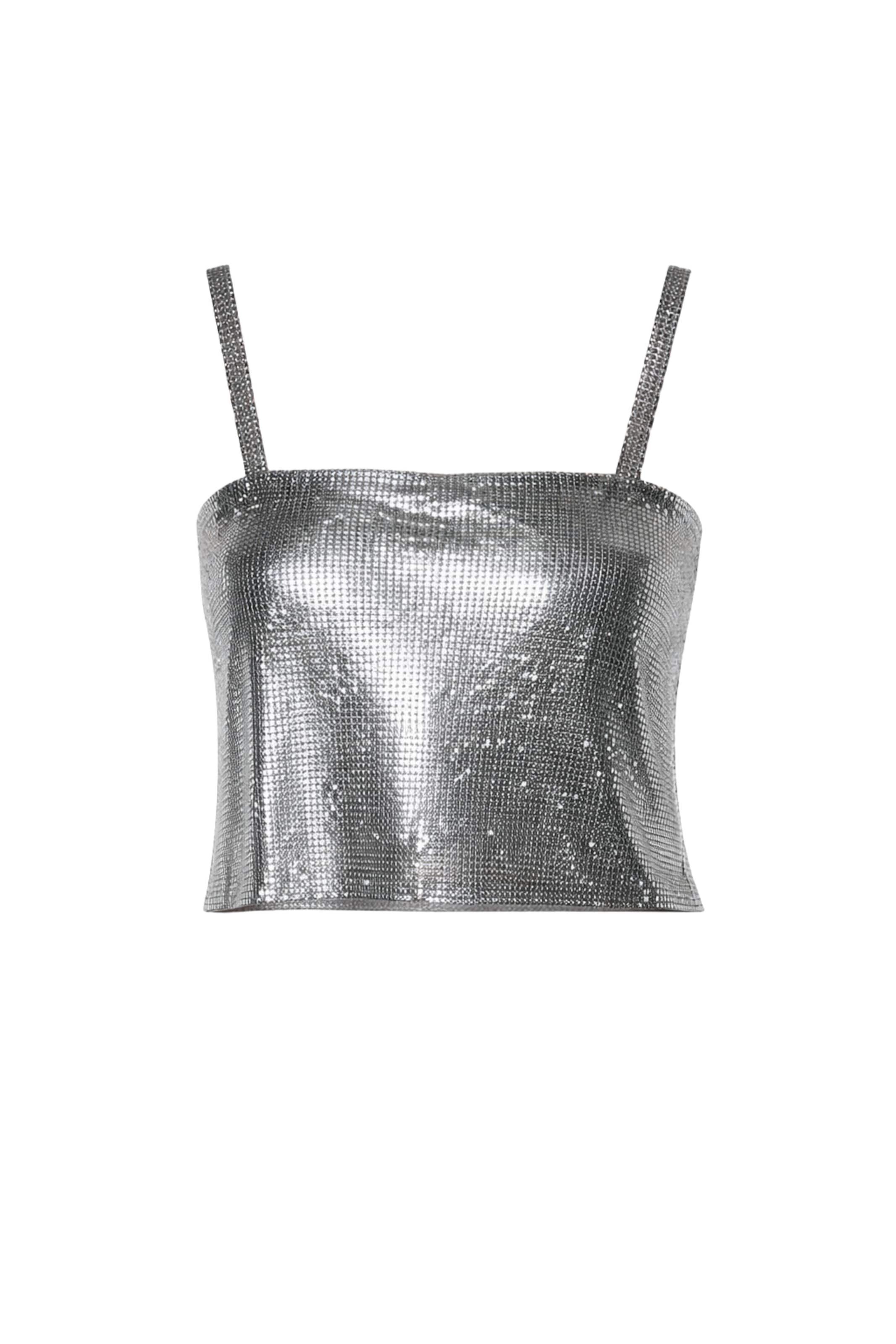 No Matter What Top in Silber: Vorderseite