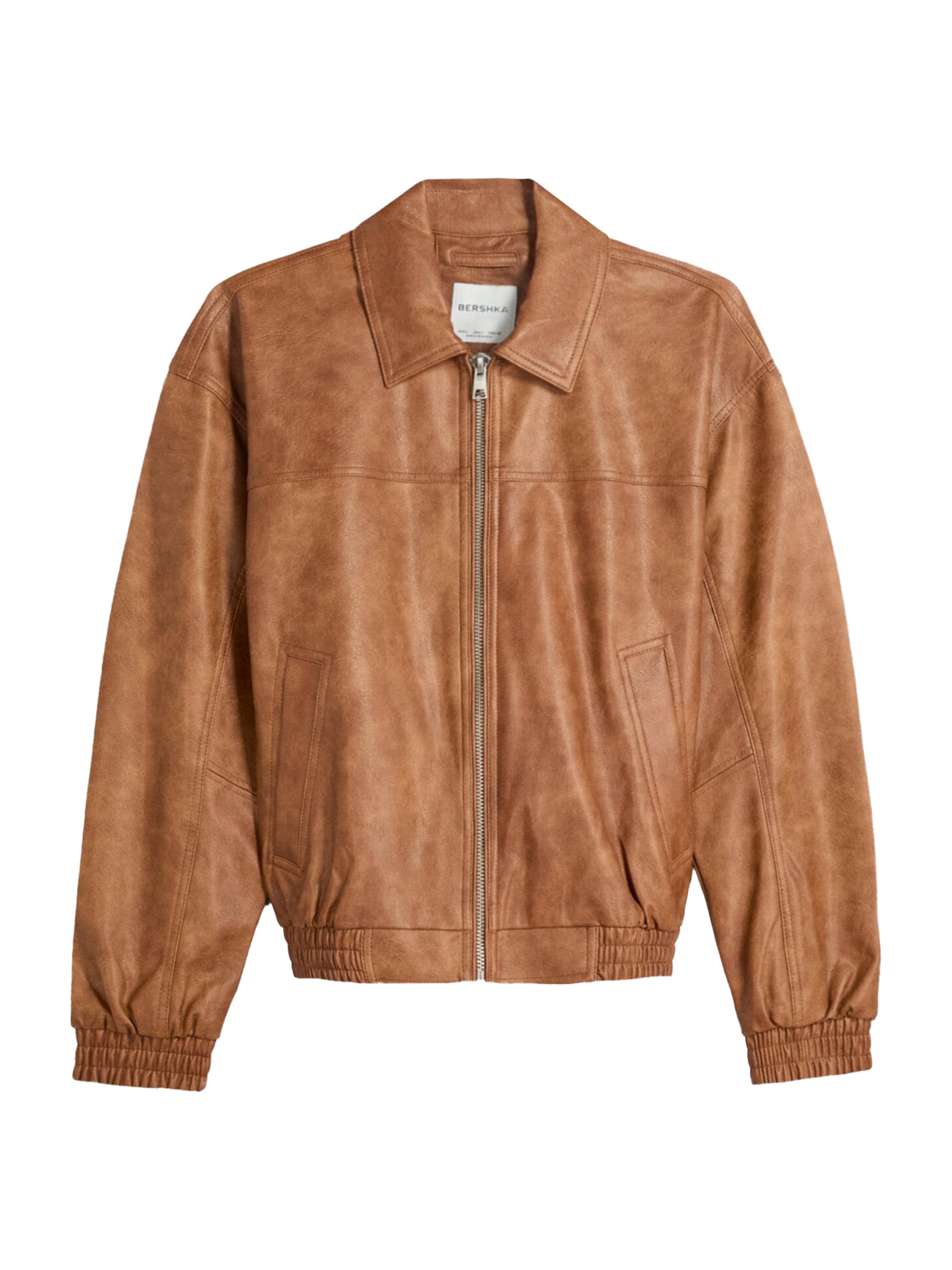 Bershka Přechodná bunda – béžová: přední strana