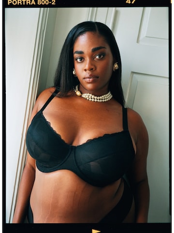 Devoted by Zizzi Балконет Бюстгальтер 'LSOLVEIG' в Черный