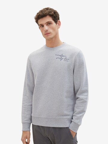 Sweat-shirt TOM TAILOR en gris : devant