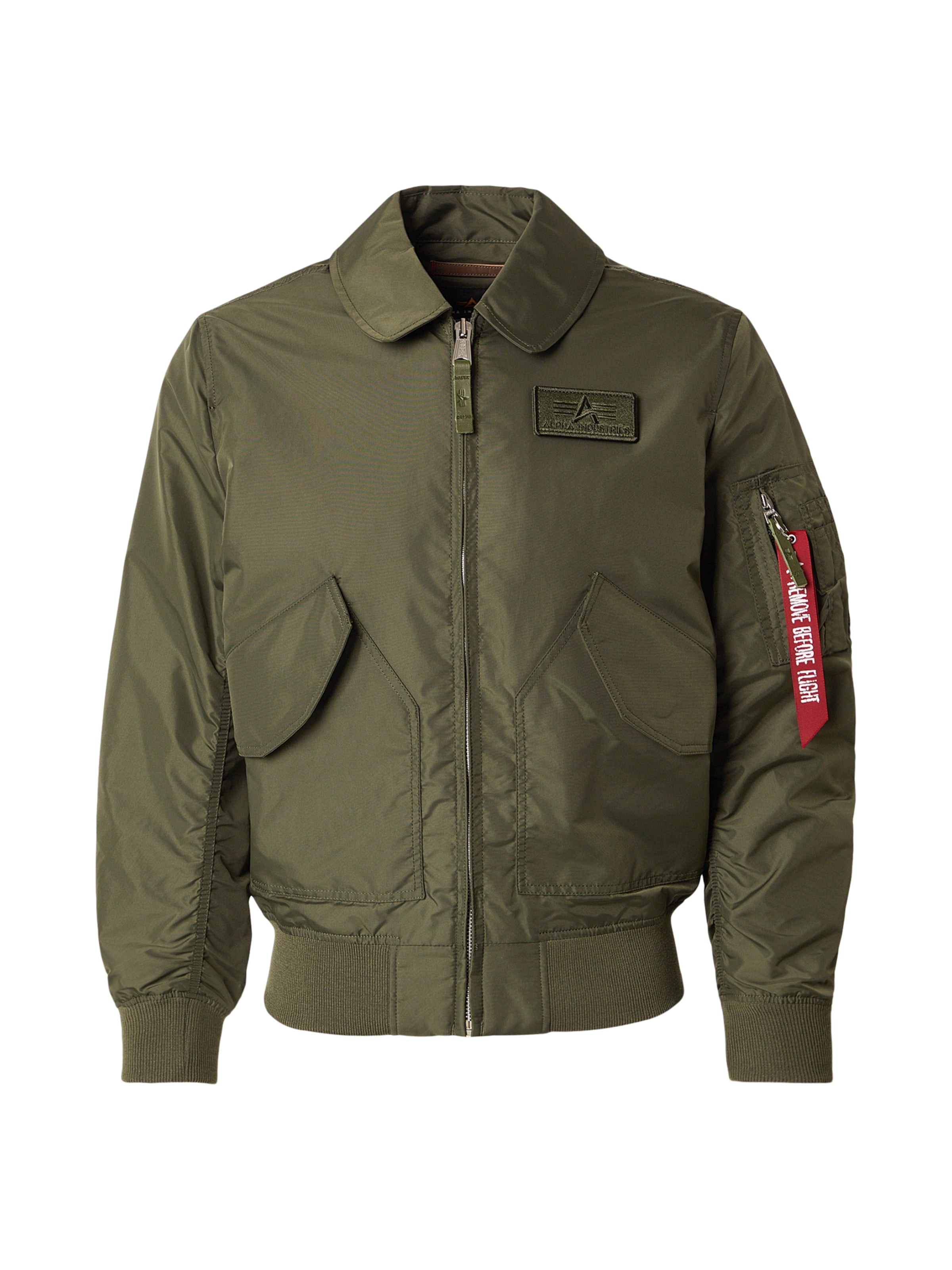 ALPHA INDUSTRIES Přechodná bunda 'CWU-36/P TT' – zelená: přední strana