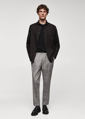 MANGO MAN Slim fit Pleat-Front Pants 'Cupid' in Grey