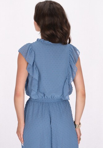Camicia da donna di faina in blu