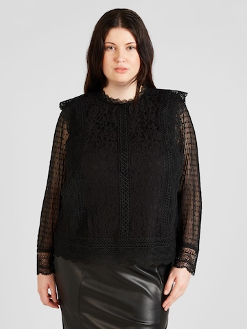 ONLY Carmakoma - Blusa 'ELIANA' en negro: frente