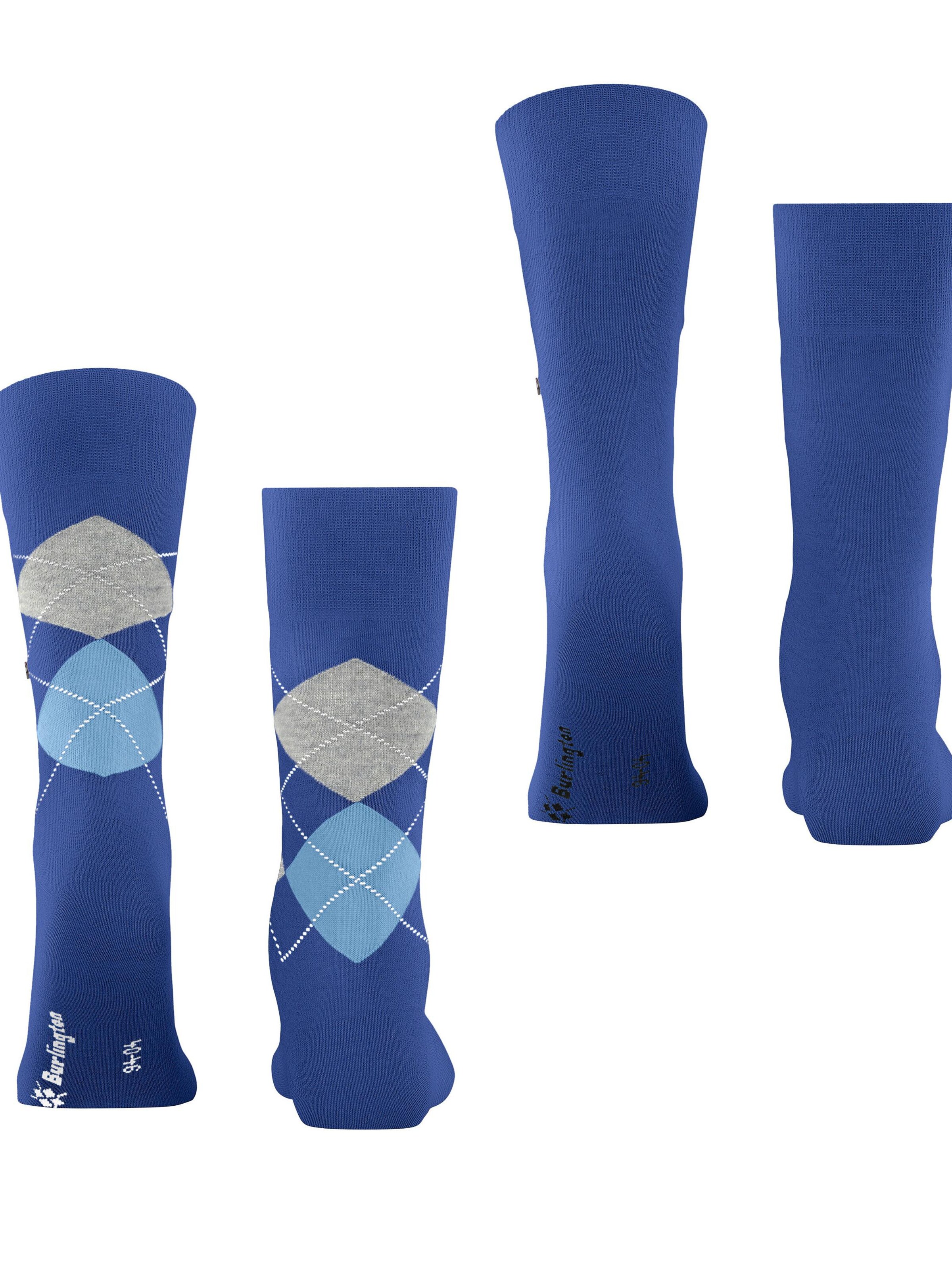 BURLINGTON Socks 'Everyday Argyle Mix 2-Pack' in Blue