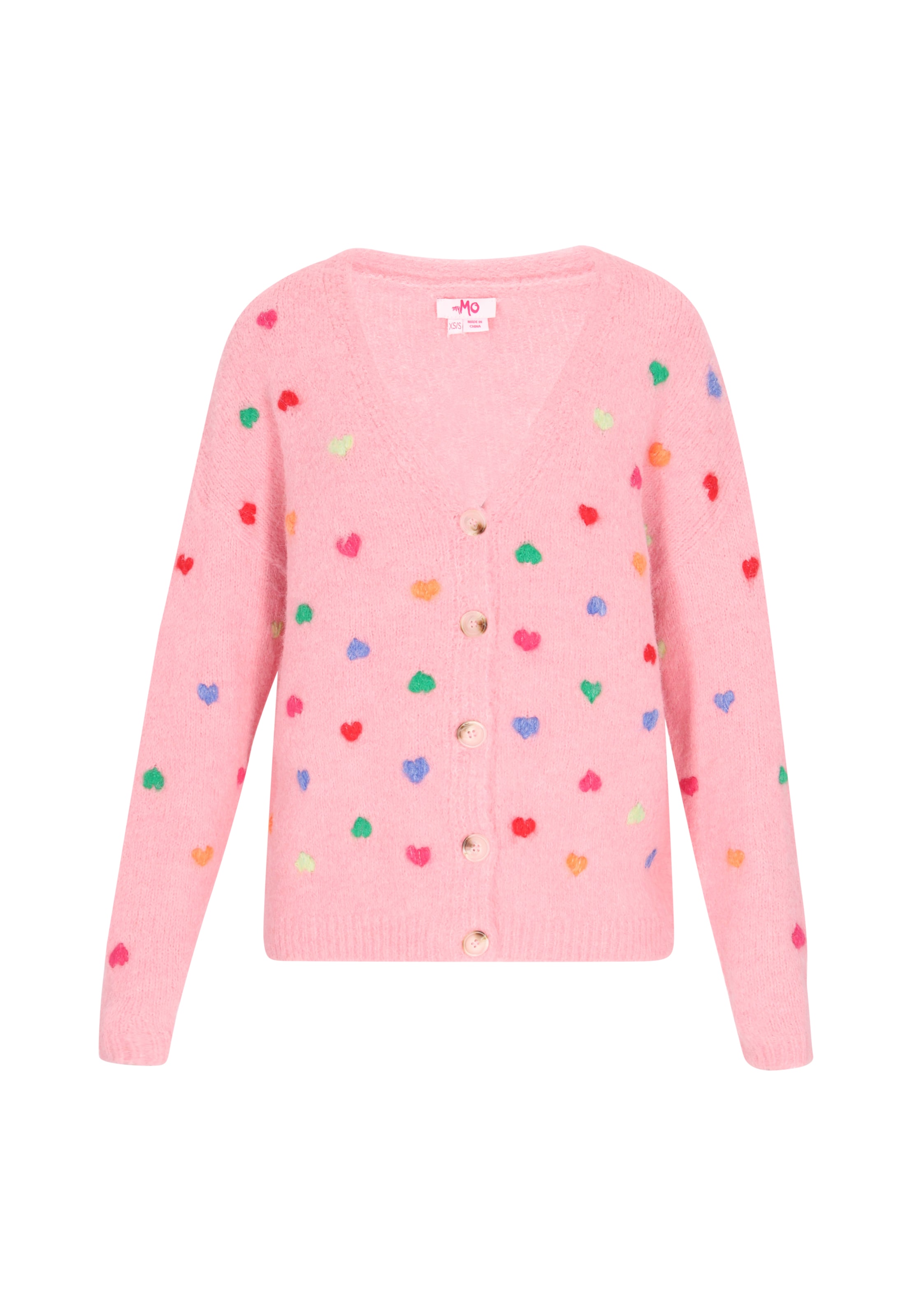 MYMO Вязаная кофта в Ярко-розовый: спереди