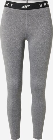 Skinny Pantaloni sportivi di 4F in grigio: frontale