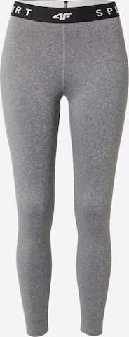 Skinny Pantalon de sport 4F en gris : devant