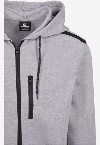 SOUTHPOLE - Sudadera con cremallera en gris