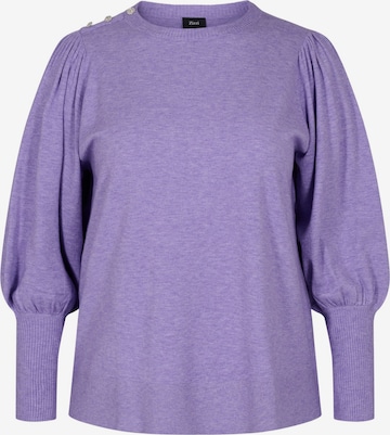 Zizzi Sweater in Purple: front