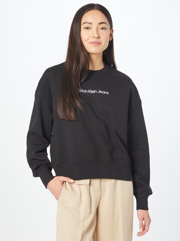 Calvin Klein Jeans Sweatshirt in Schwarz: predná strana