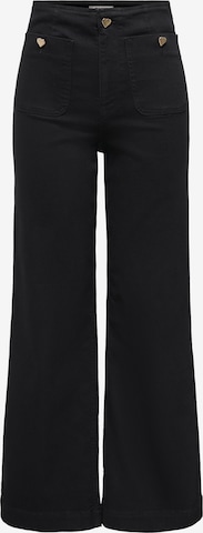 Only PetiteWide Leg/ Široke nogavice Traperice 'ONLMADELINE' - crna boja: prednji dio