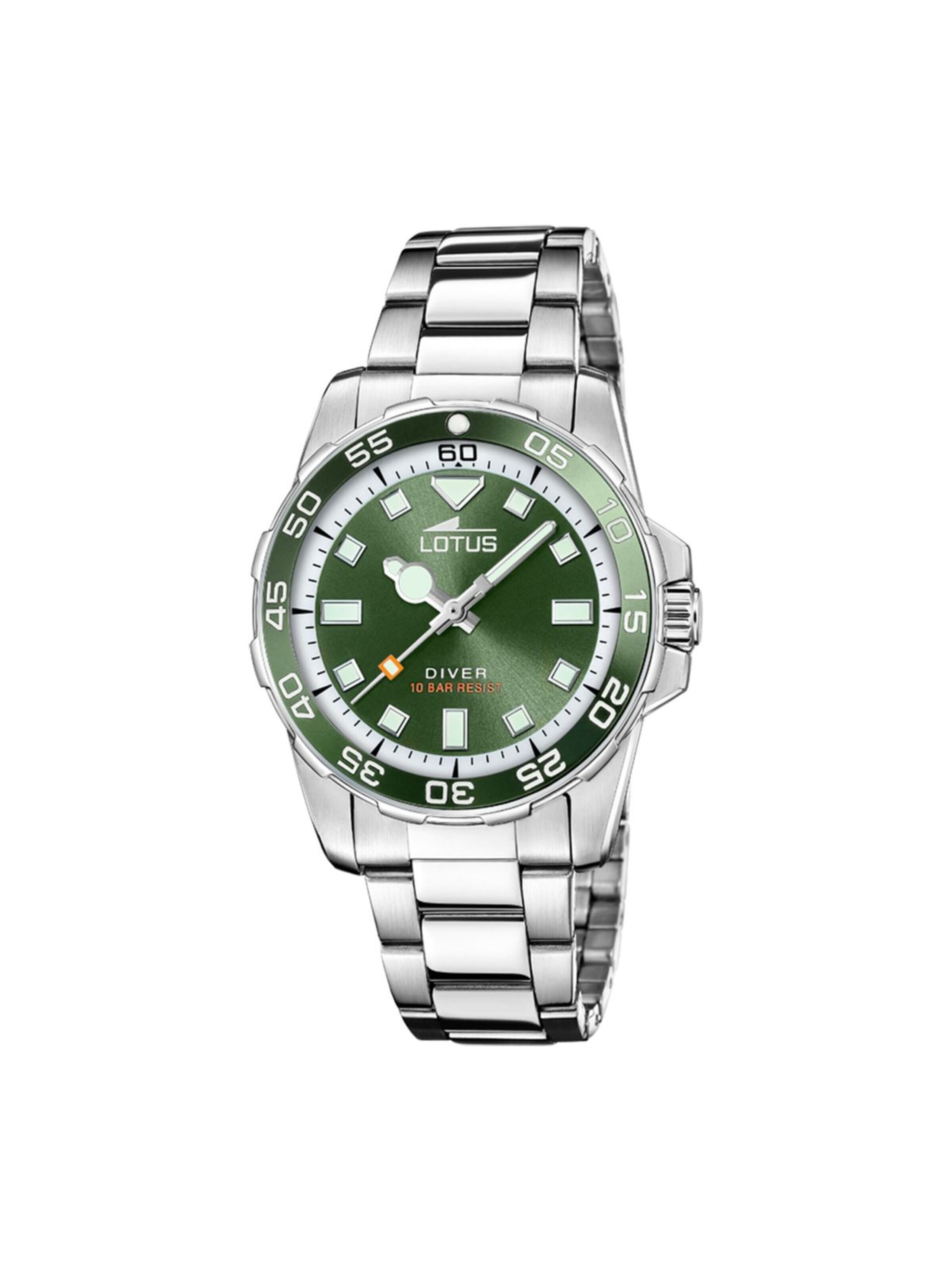 Montre à affichage analogique 'Lotus - Watch Trendy - Quartz watch movement - Watch case width: 36.8 mm' Lotus en vert : devant