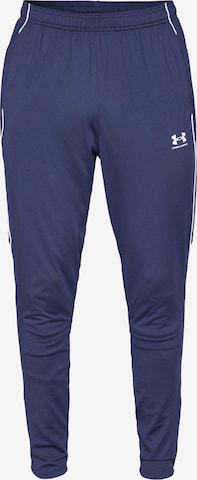 UNDER ARMOUR Workout Pants 'Challenger' in Blue: front