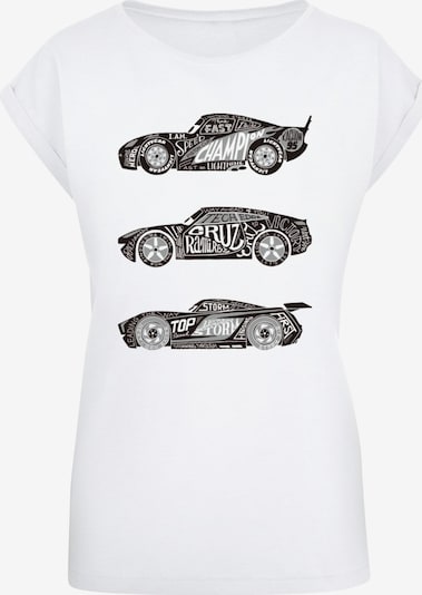ABSOLUTE CULT T-Shirt 'Cars - Text Racers' in grau / schwarz / weiß, Produktansicht